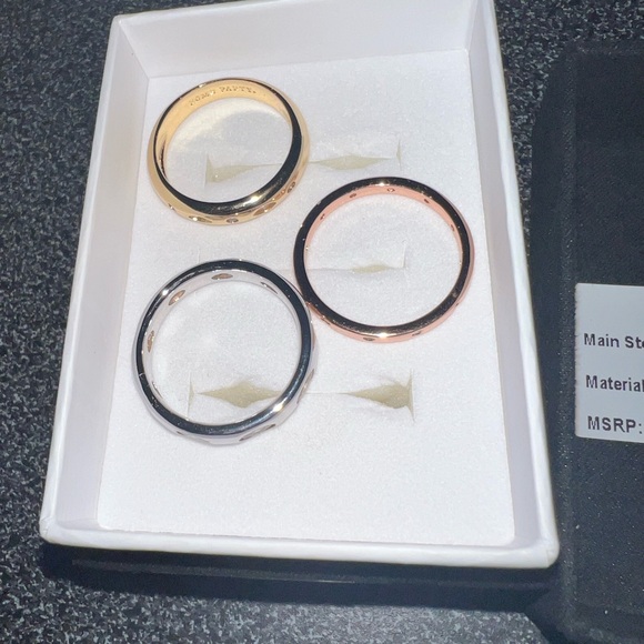 Modern Magic Ring Bomb Party Luxe Bands 2024 Size 11 Rhodium Gold Rose Gold - Picture 3 of 3